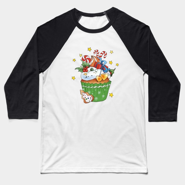 bunter Weihnachtsmuffin Baseball T-Shirt by Blumchen